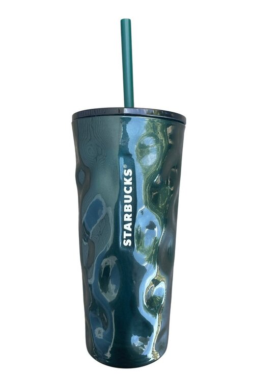 Starbucks Other - Starbucks Green Textured Tumbler With Straw 18 Oz Glass Limited Edition USA NEW